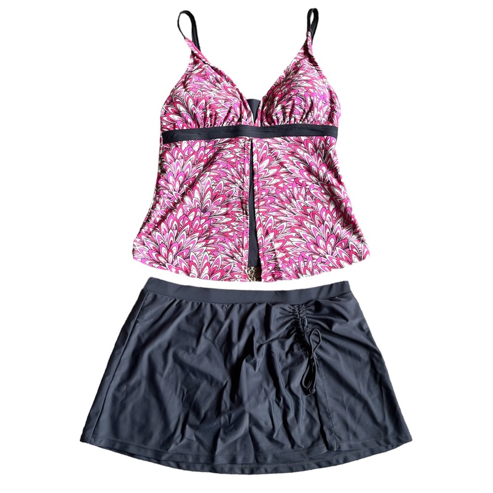 Free Country Tankini & Skirt Set Women’s Swimwear Tankini Swimsuit Pink